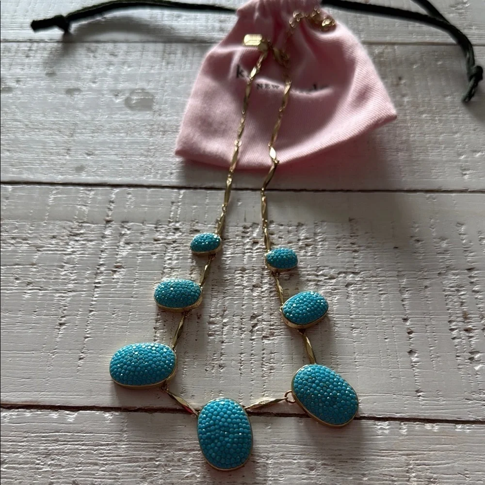 Kate Spade Gold and Turquoise Necklace